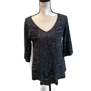 Faded Glory Charcoal Grey Scoopneck Draped Top | Size Small (4-6)